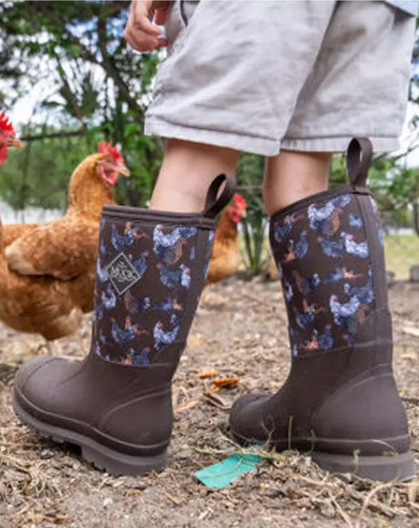 Kids Chicken Print Muck Boots