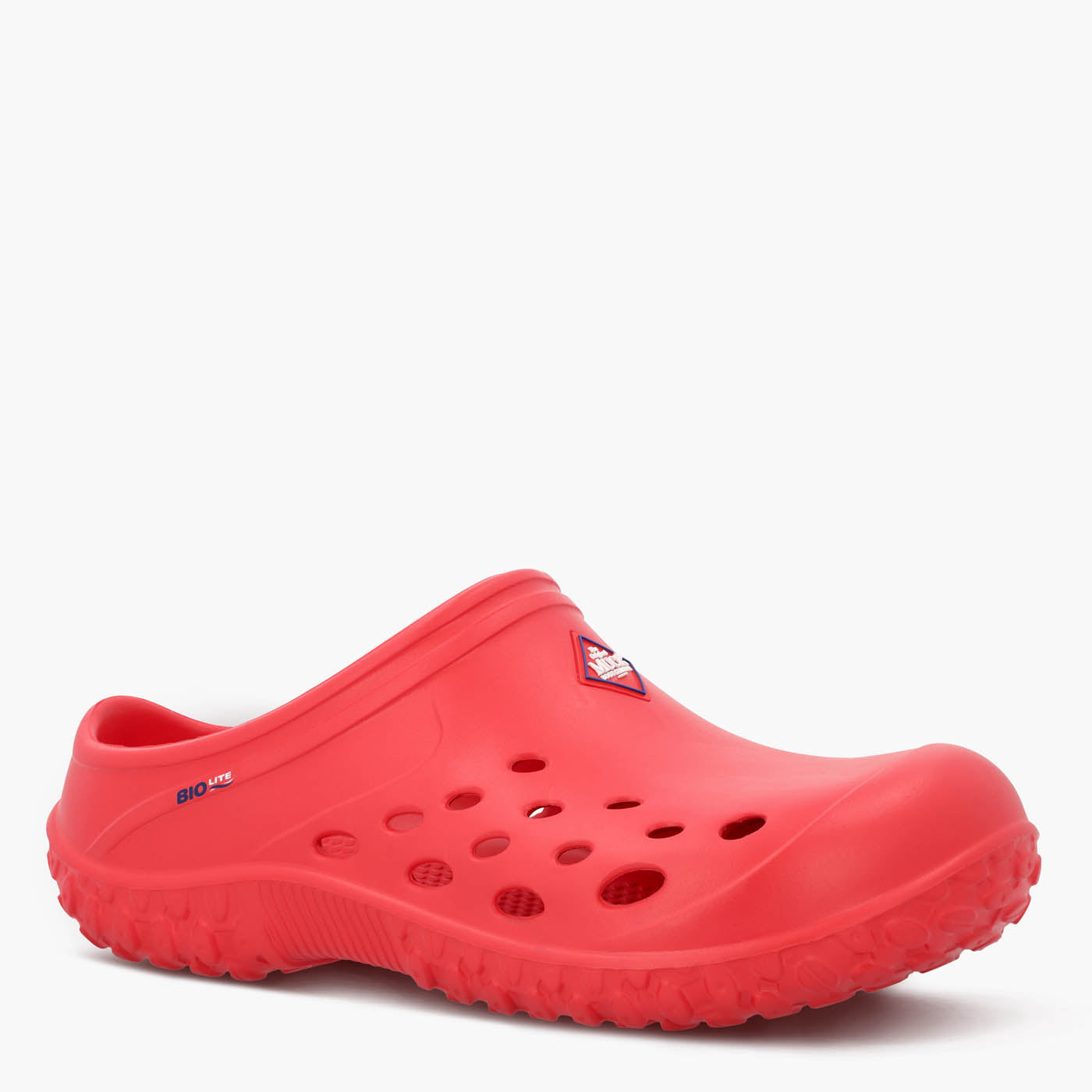 Muckster Lite Liberty Women's Clog MMLCWU60 Red clog shoe on a white background