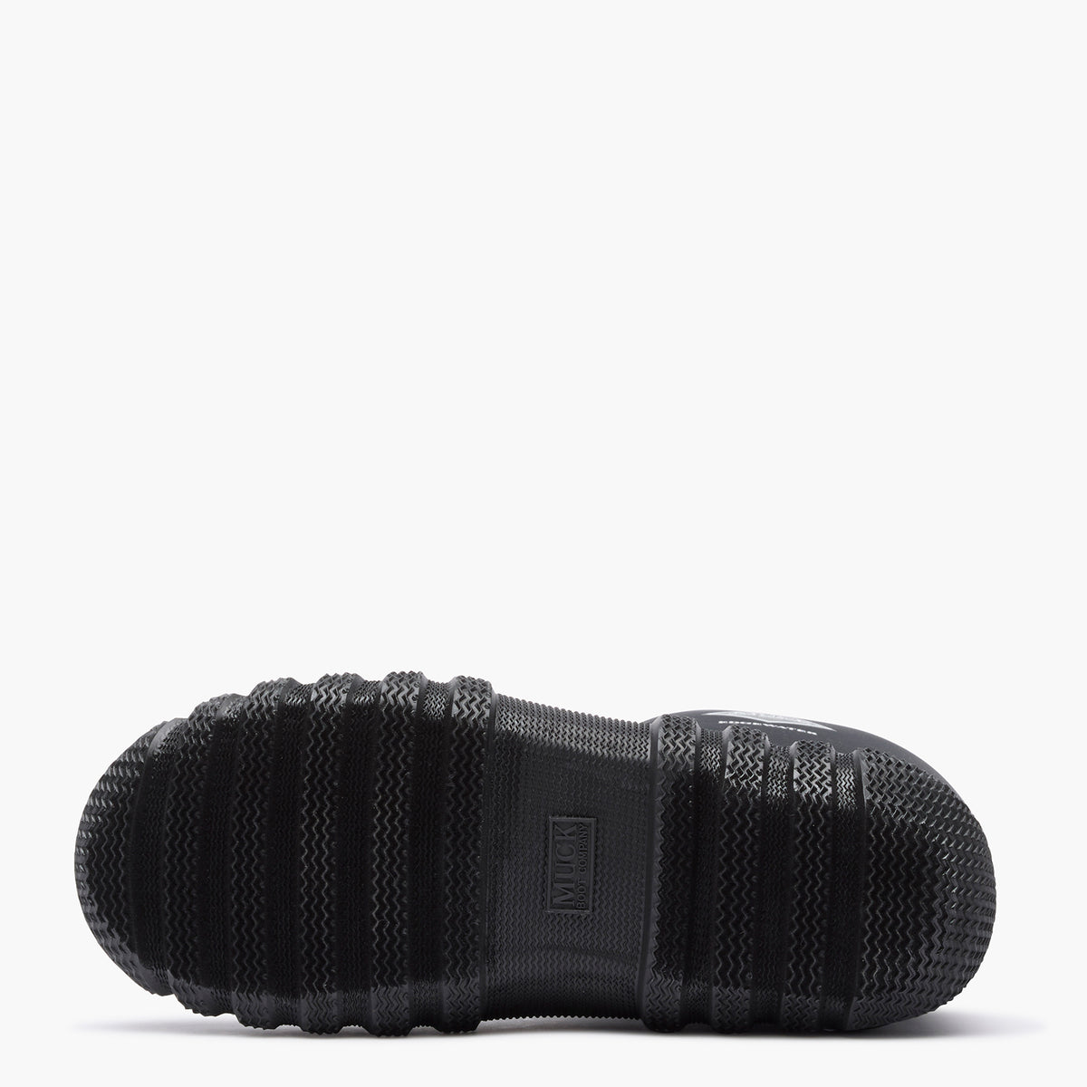 SKU: EWH000T — Edgewater Original Men's 15" Field Boot (Outsole view of Black field boot on a grey background)
