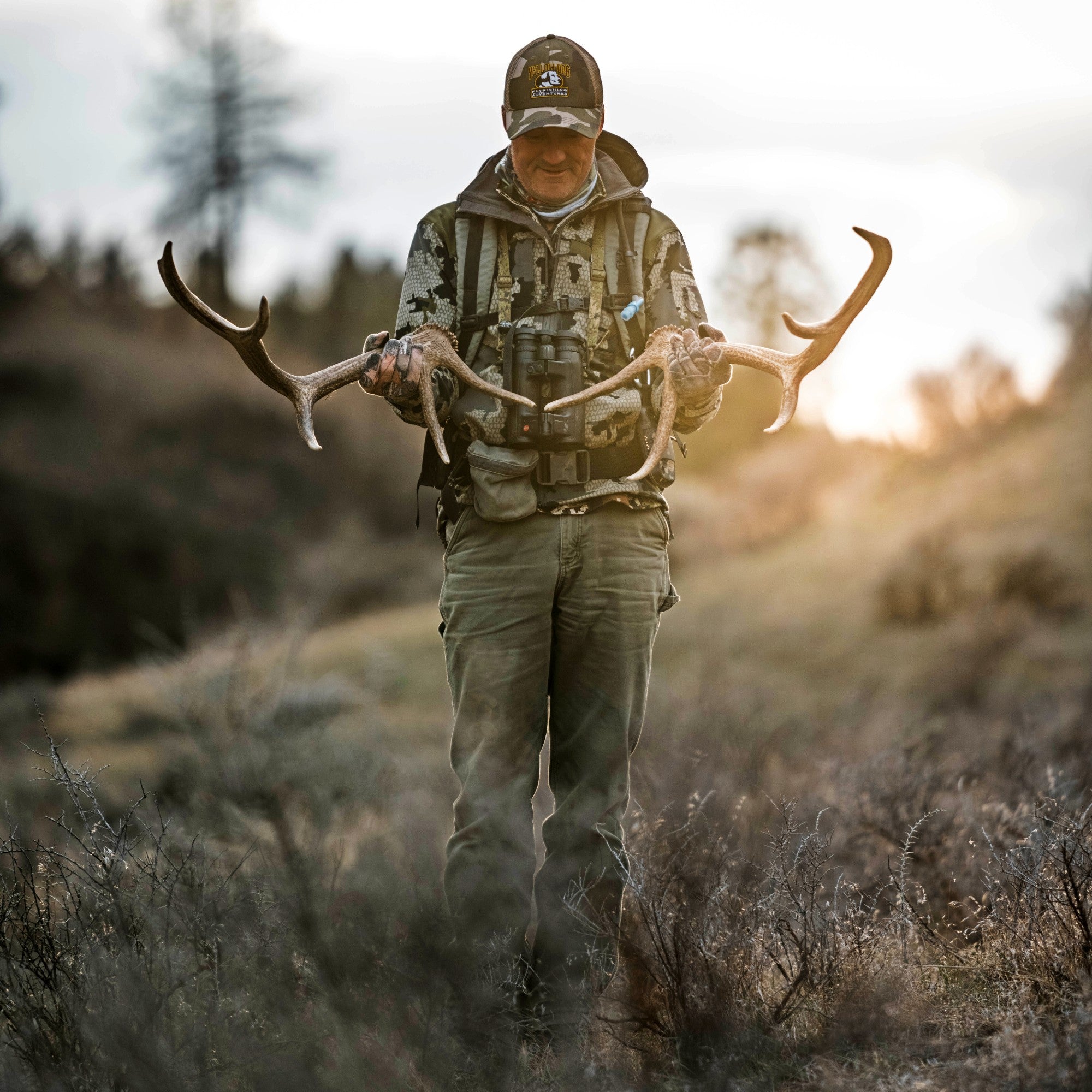 Jody Marler holding some deer sheds he had just found