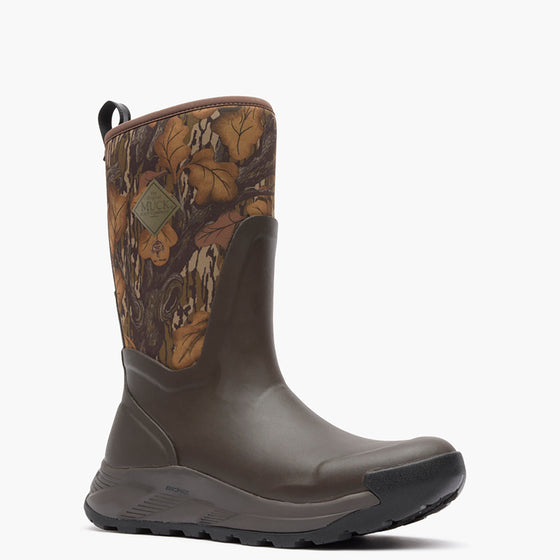 Camouflage-patterned boot on a white background