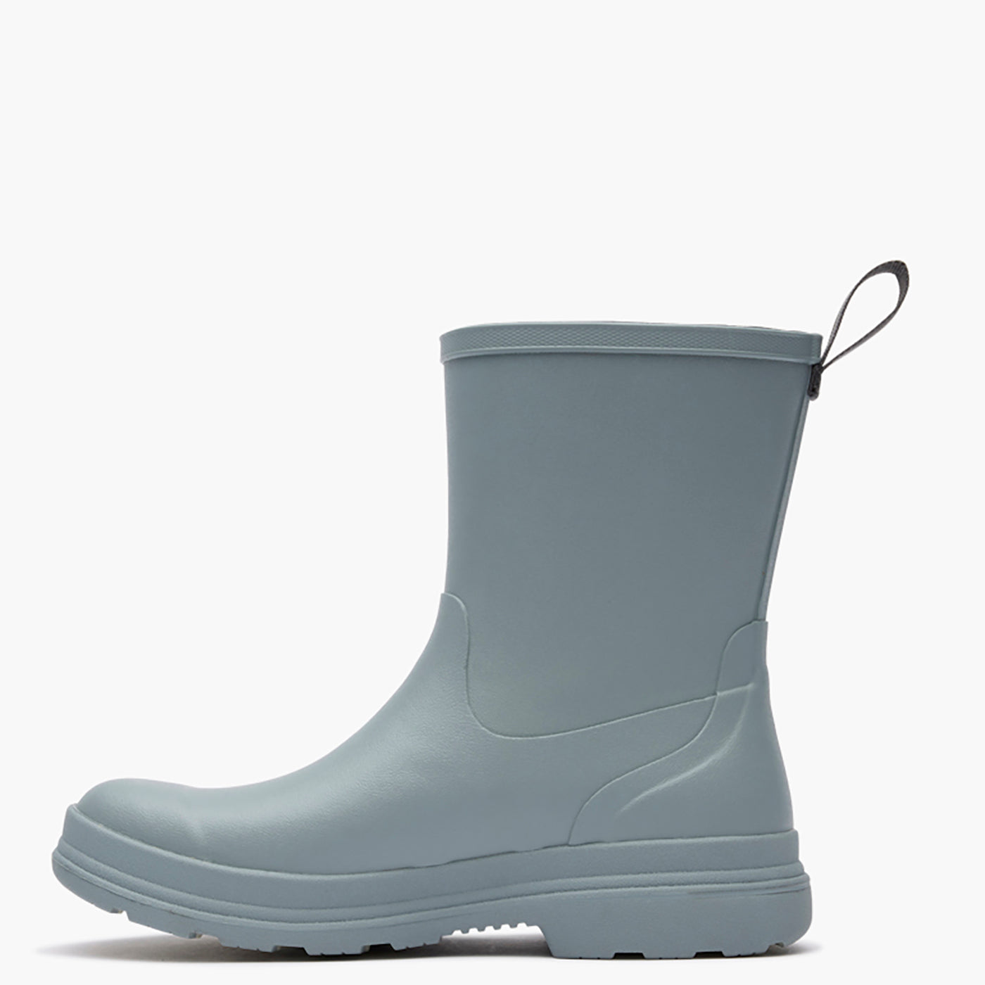 Gray rain boot on a white background