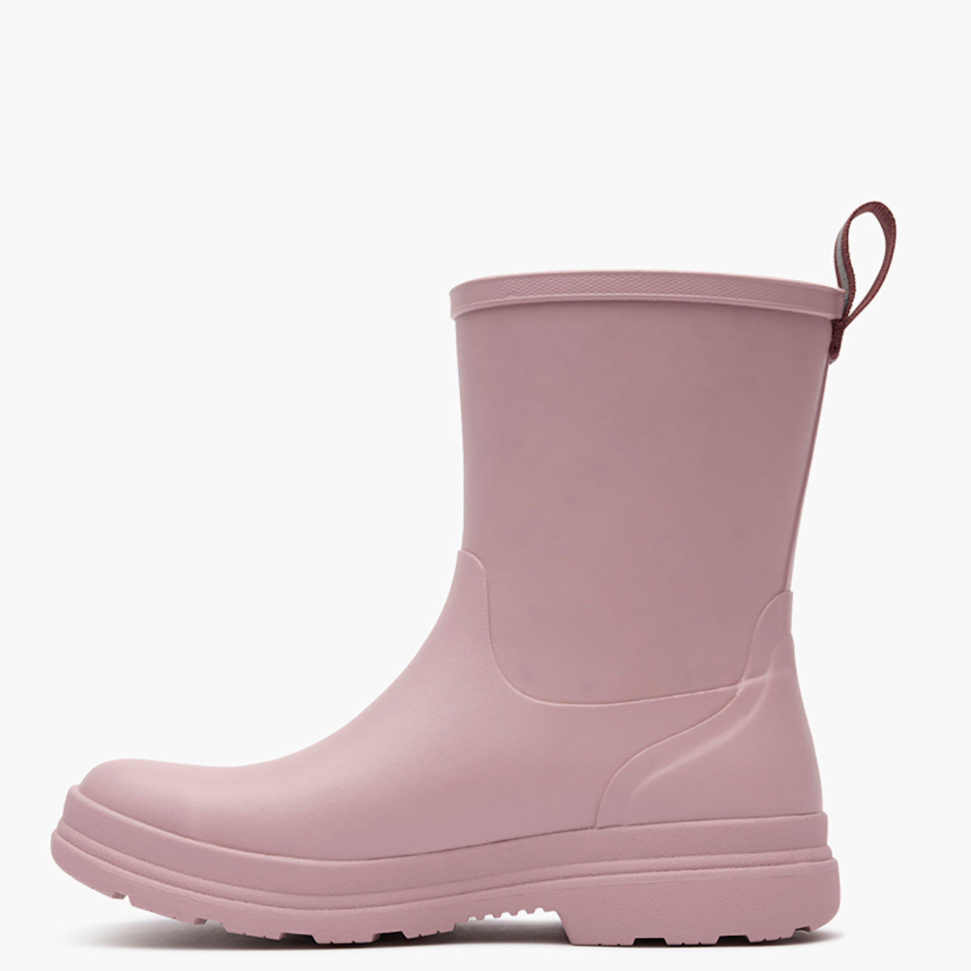 Pink rain boot on a white background