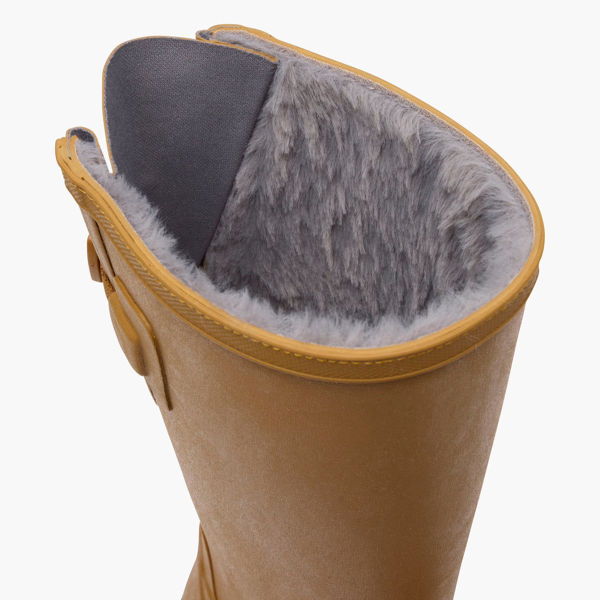SKU: MRS12W82 — Rainscape Women's 12" Adjustable Rain Boot (Birdseye view of Brown adjustable rain boot on a grey background)