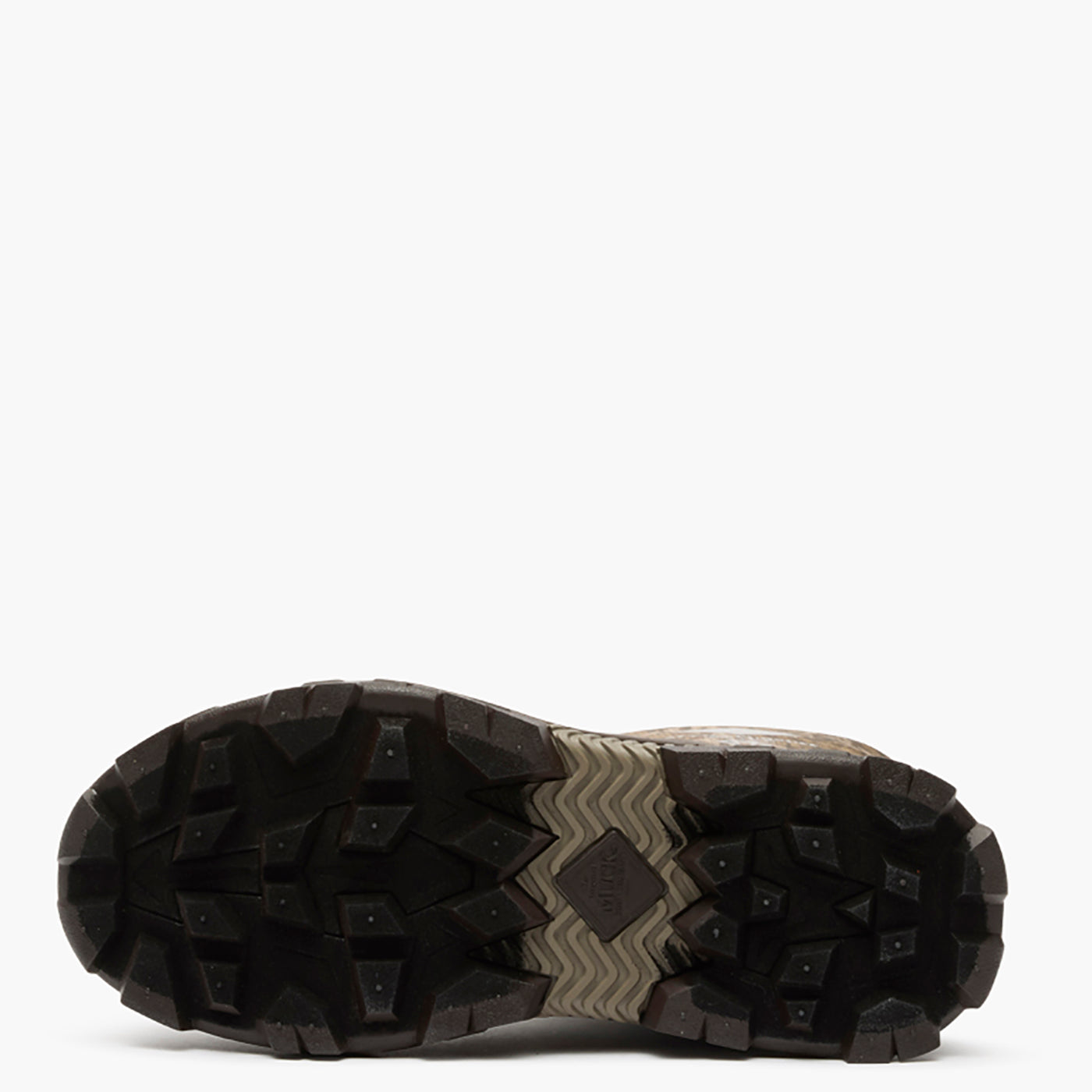 Close-up of a hiking shoe sole on a white background