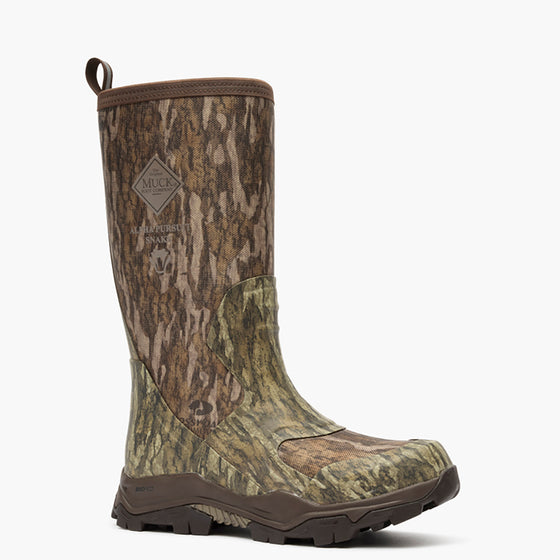 Camouflage-patterned boot on a white background