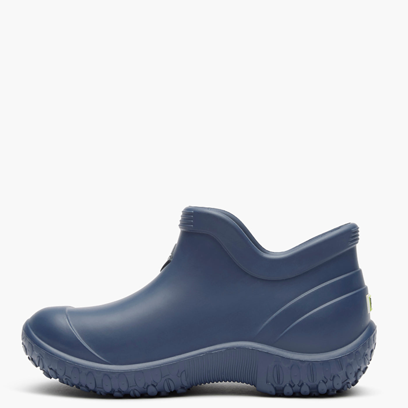 Blue rubber shoe on a white background